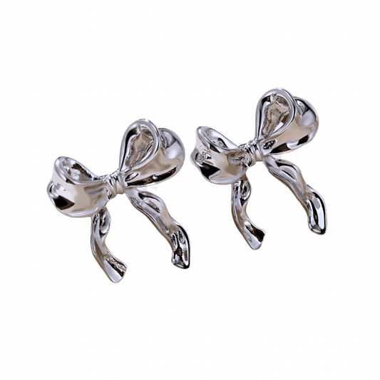 Silver Bow Earrings